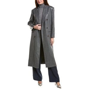 Brunello Cucinelli Womens  Wool & Silk-Blend Trench Coat, Grey